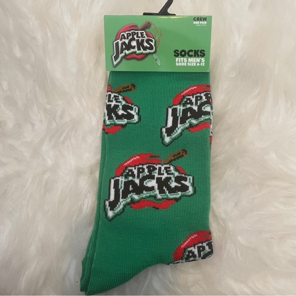 Buy 2, Get 1 FREE! 🎉 Stocking Stuffer Fun, Crazy Crew Socks - Apple Jacks